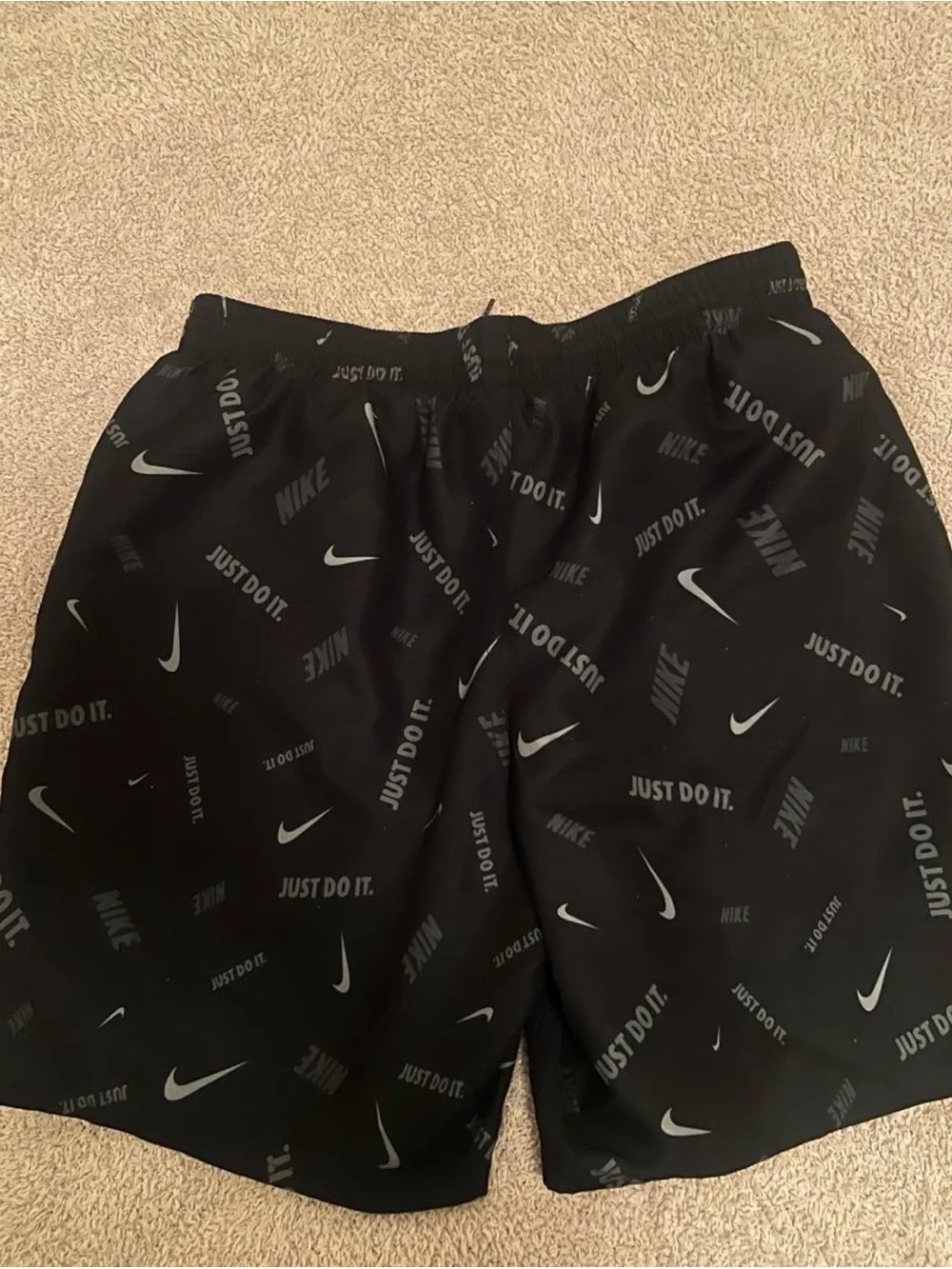 Nike Black All-Over Logo Swim Trunks